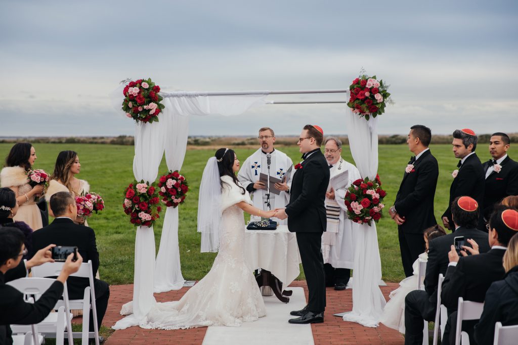 A jewish ceremony at Bourne Mansion wedding