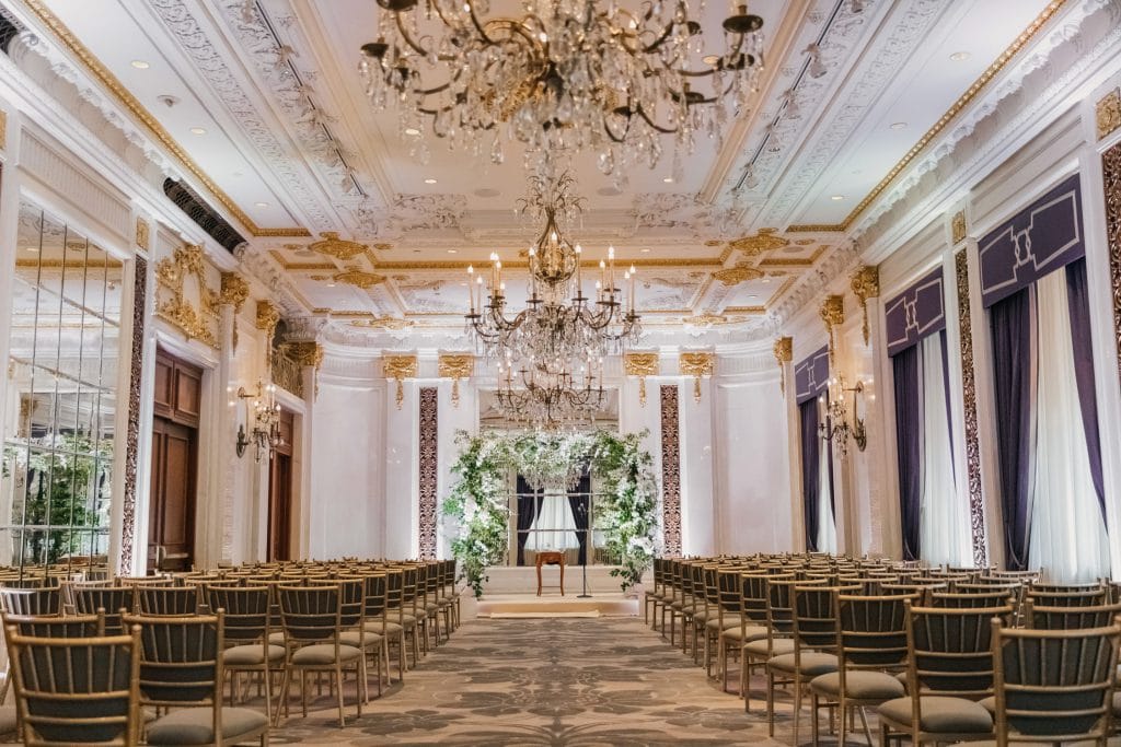 Wedding ceremony setting at The St. Regis New York