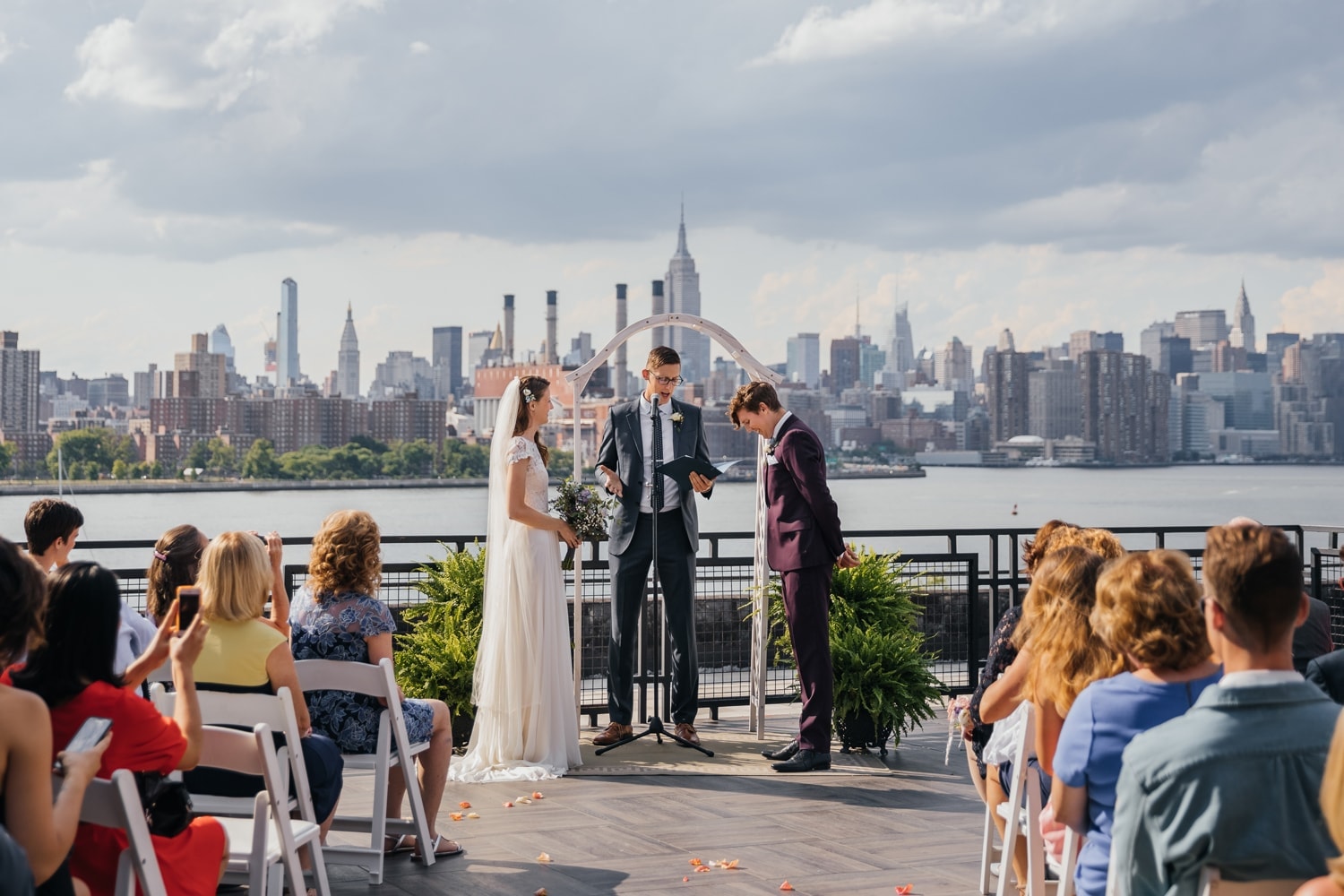 Outdoor wedding ceremony at the W Loft, Brooklyn