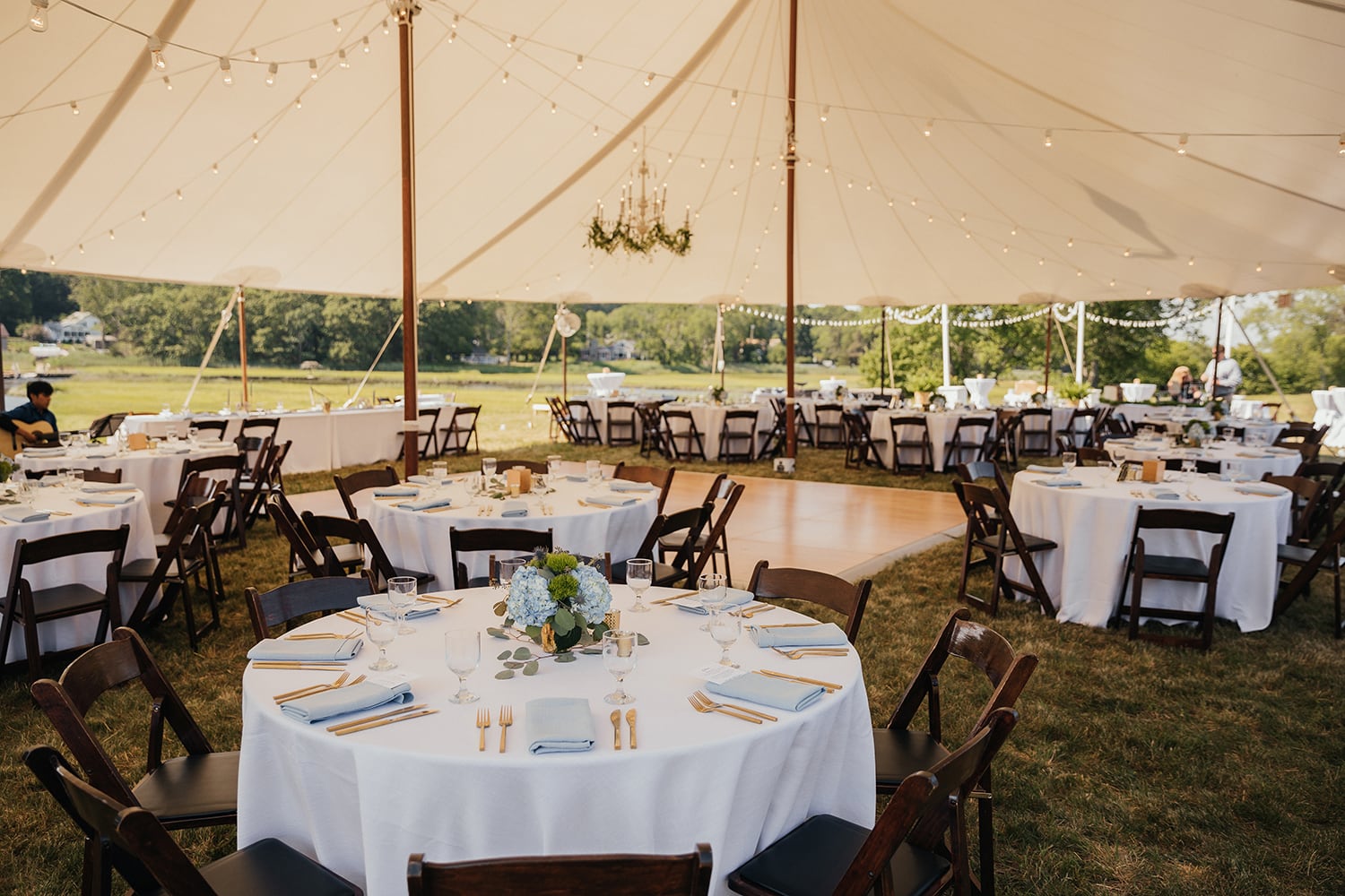 Outdoor tent wedding reception