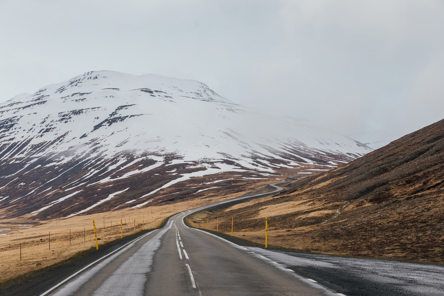 road in Iceland with mountains